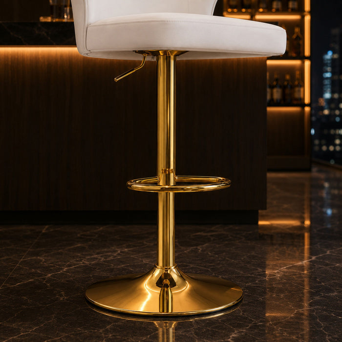 Adjustable Swivel Bar Chair With High Back Support