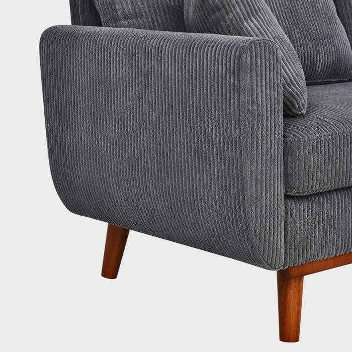 Upholstered Loveseat With Arms And Pillows