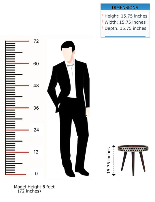 Small Patterned Nordic Style End Table