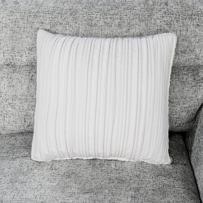 Emiliano - Sectional Sofa With 3 Pillows And Storage Ottoman - Nickel