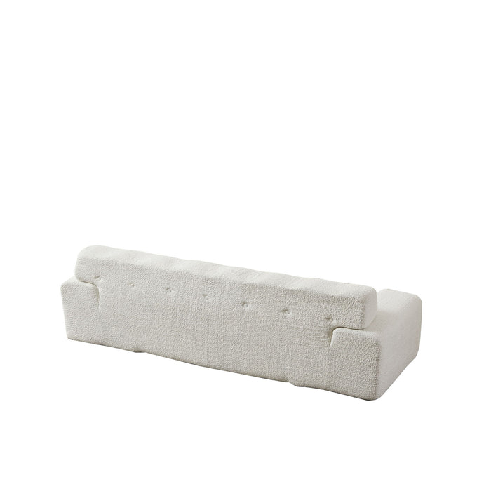 Cloud Series Minimalist Button Tufted Square Arm 3 Seater Sofa