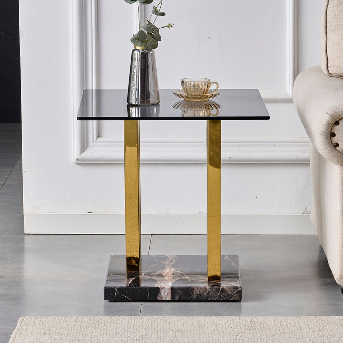 Side Table - Gray / Gold