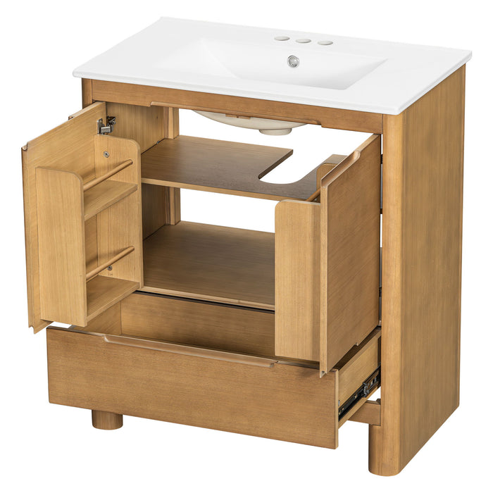 Softened Modern Bathroom Vanity With Sink
