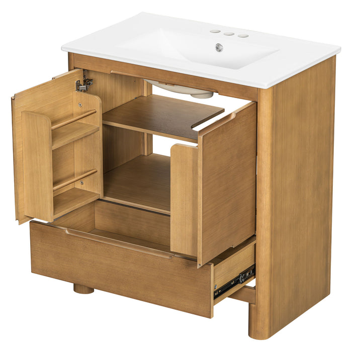Softened Modern Bathroom Vanity With Sink