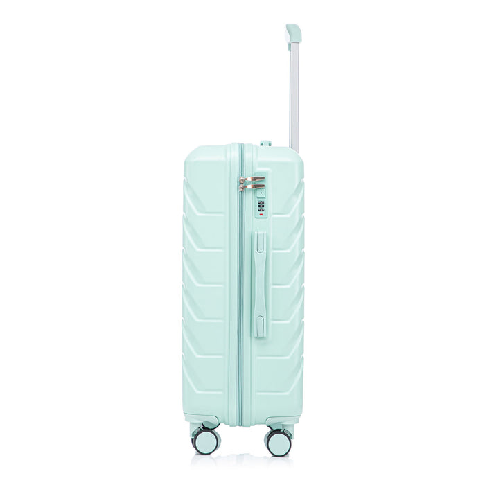 Hard Shell Luggage With Scratch Resistant Surface, 4 Wheels, Combination Lock & Side Hooks