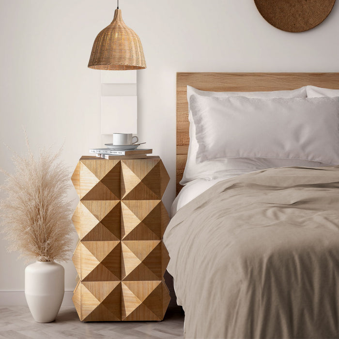 Side Table With 3D Embossed Pattern Design