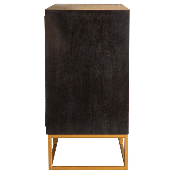 Denali - 2 Door Accent Cabinet With Variegated Grain Doors And Soft Base - Walnut