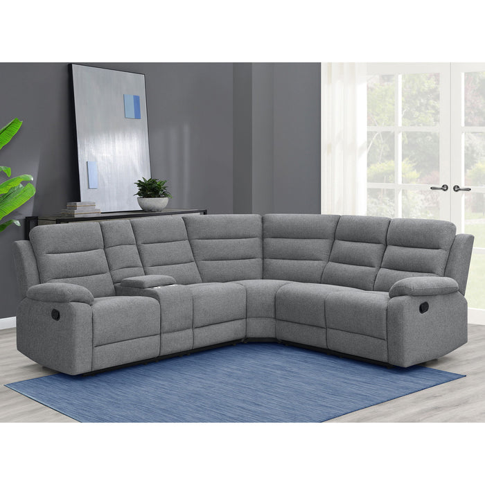 Aaron - 3 Piece Upholstered Sectional - Smoke
