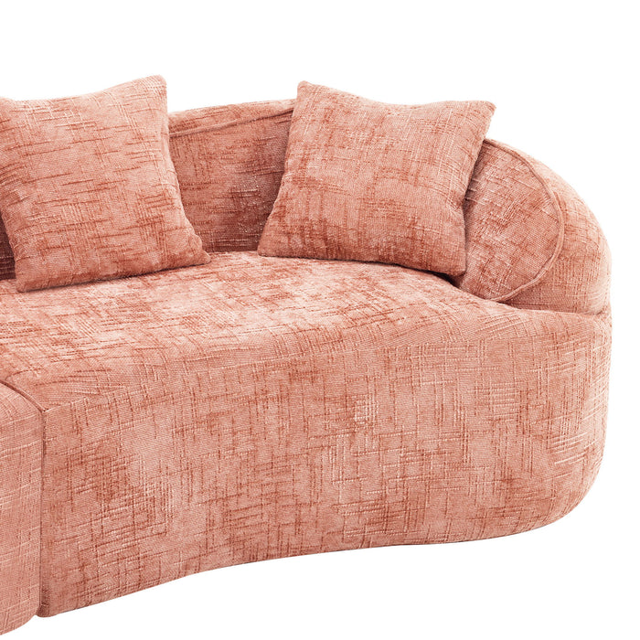 Curved Compressed Sofa, Nordic-Style Design For Living Room