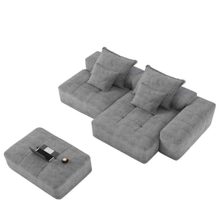 Modern Oversized, Modular Sectional Sofa With Pillows