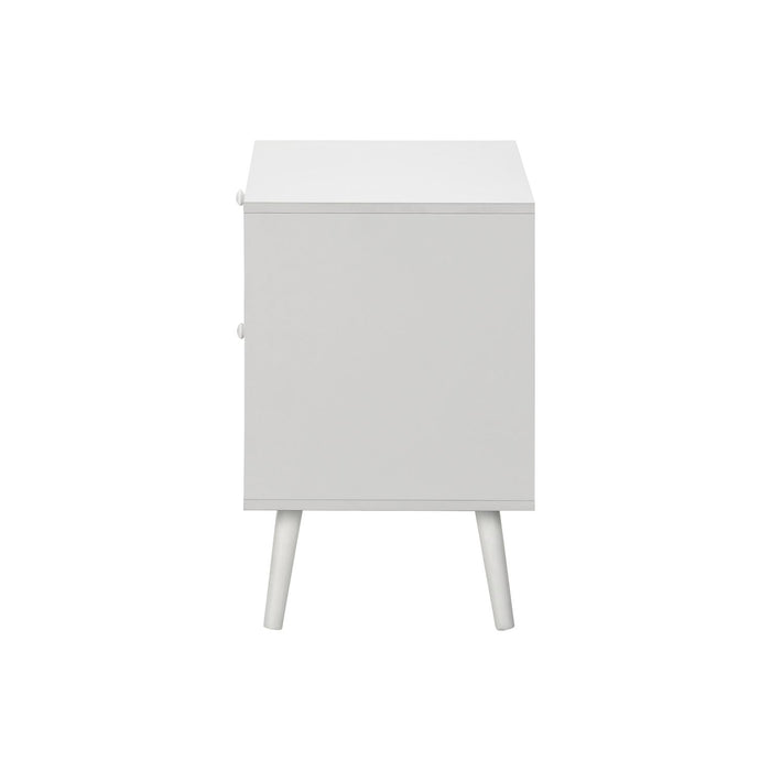Accent Table & Storage Drawers - White