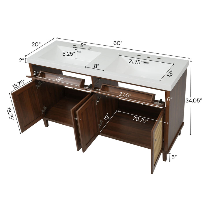 Bathroom Vanity With Double Sink, Large Storage Space