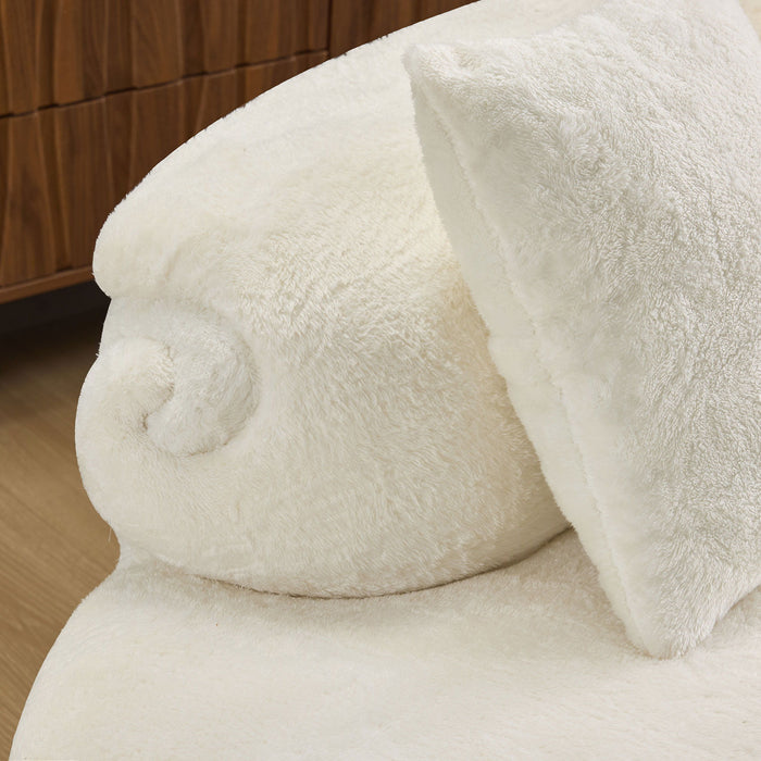 Modern Curved Sofa With Pillows