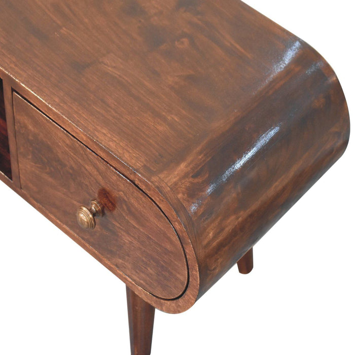 Solid Wood Circular TV Unit