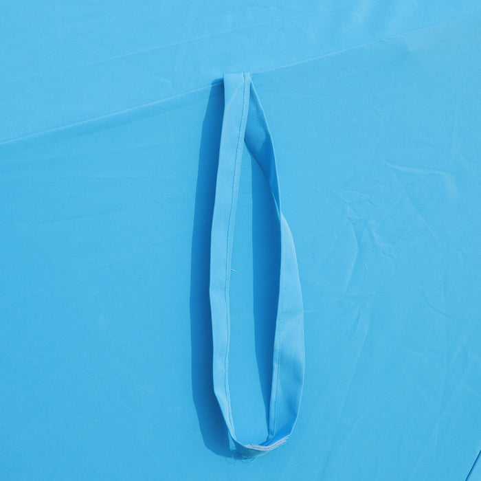 Double- Sided Outdoor Market Umbrella With Lights And Base