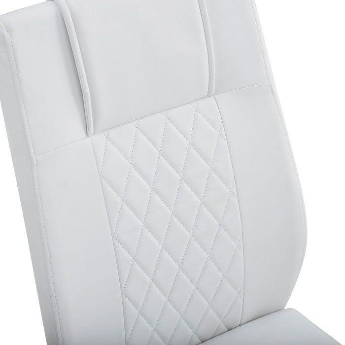 Modern Dining Chairs With Padded Seat, Metal Legs