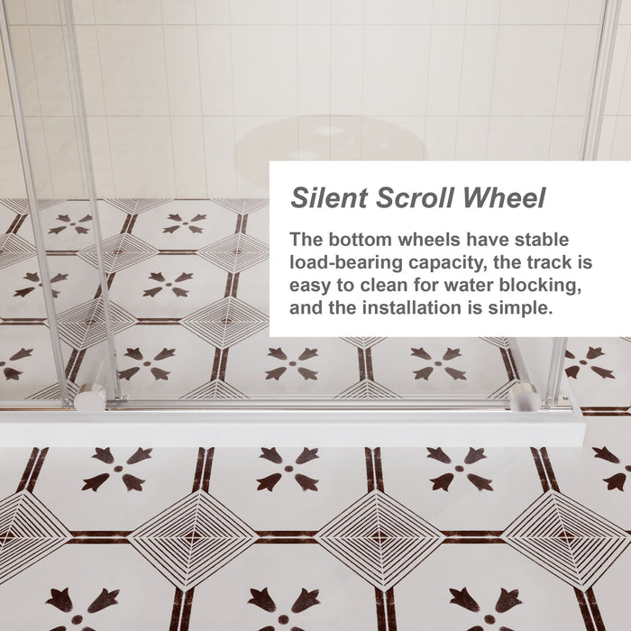 Guyou Glass Shower Door, Sliding Door Dual Usage - Chrome