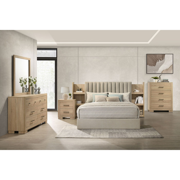 Merritt - 6 Drawer Dresser With Mirror - Light Oak