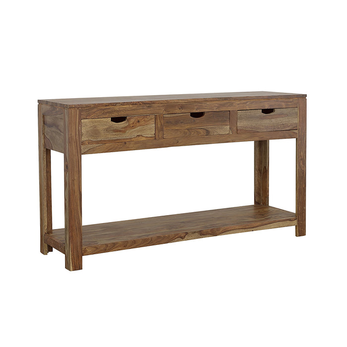 Tucker - 3 Drawer Console Table With Lower Shelf - Natural