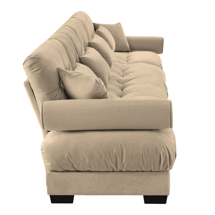 Super Comfort Oversized Modular Velvet Sectional Sofa, Deep Seat Convertible L Shaped Couch