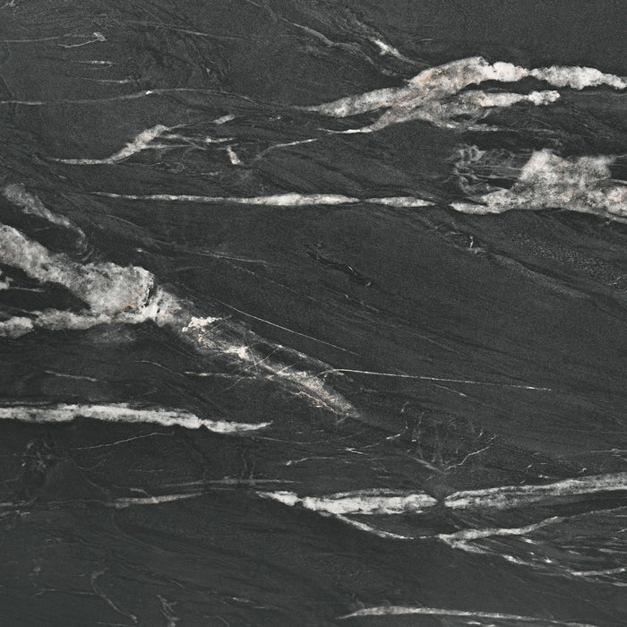 Bellingham - Dining Table With Self Storing Extension Leaf - Black Marble-Look Sintered Stone