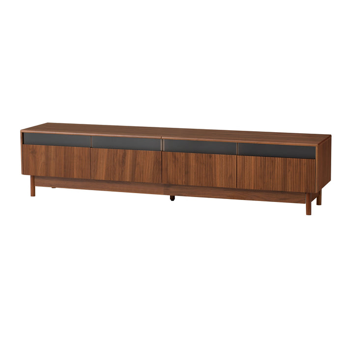 TV Stand, Entertainment Center With Fluted Drawers For Living Room - Walnut
