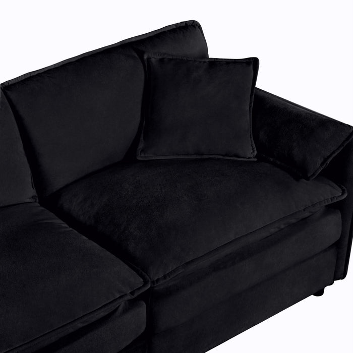 Modern Oversized Deep Seat Luxury 2 Piece Sofa Set With 4 Pillows