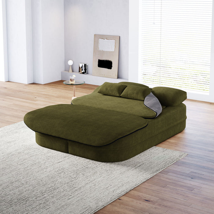 2 In 1 Foldable Sofa Bed With Multi Functional Blanket, Floor Lounge Sofa