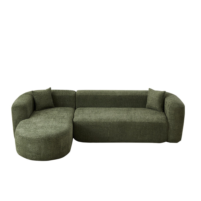 L - Shape Boneless Cloud Couch With 2 Throw Pillows For Living Room