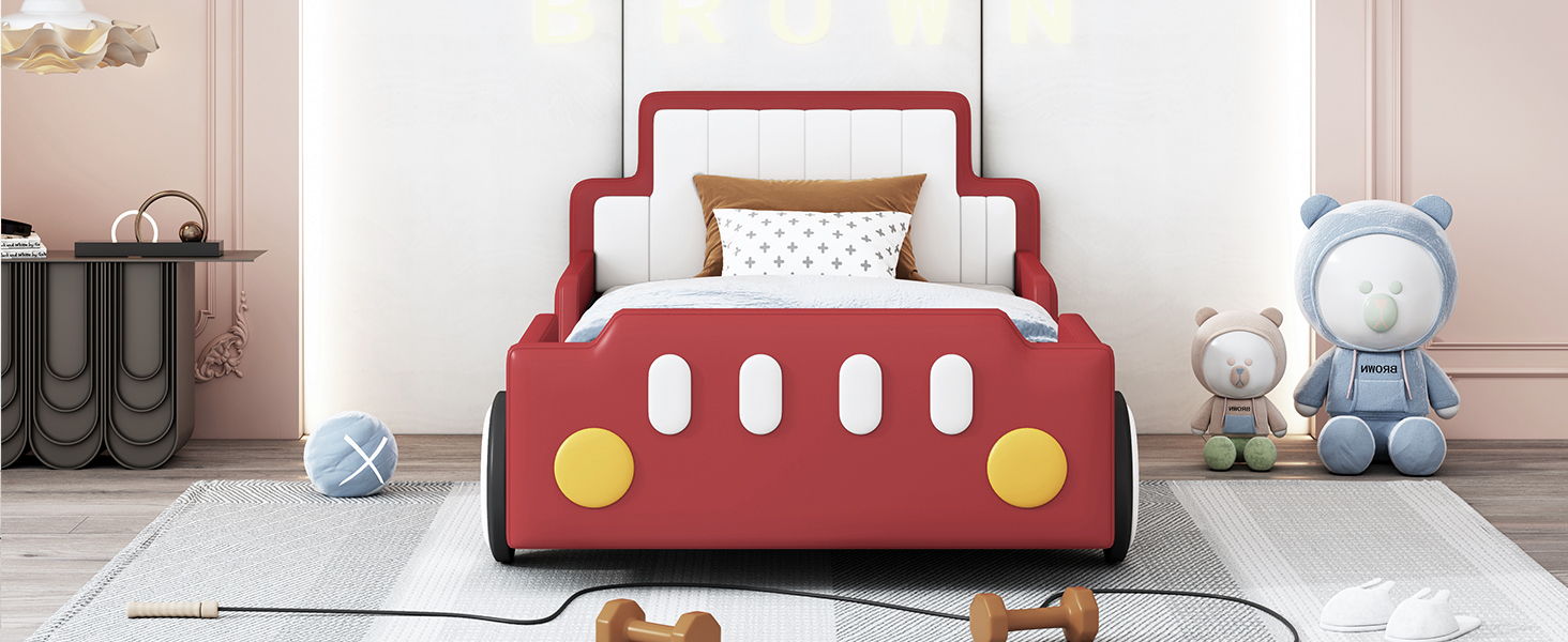 Race Car Shaped Platform Bed With Wheels