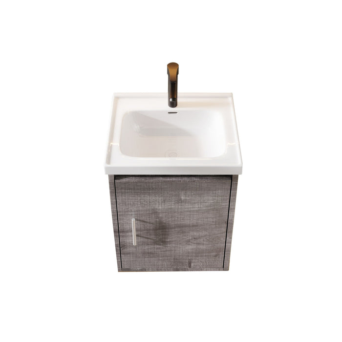 Floating Bathroom Vanity Combo, Wall Mounted Cabinet With Sink & Soft Close Doors For Small Bathrooms