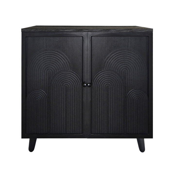 2 Door Accent Cabinet Storage Cabinet With Adjustable Shelf - Black