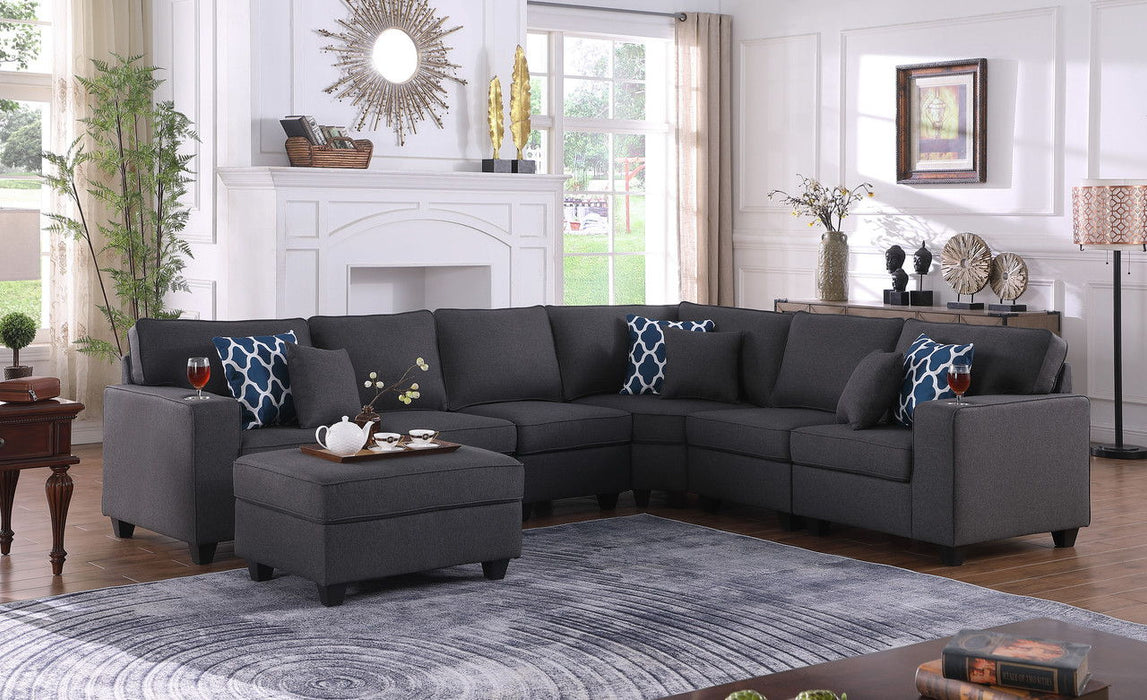Cooper - Sectional Sofa With Ottomans And Cupholder