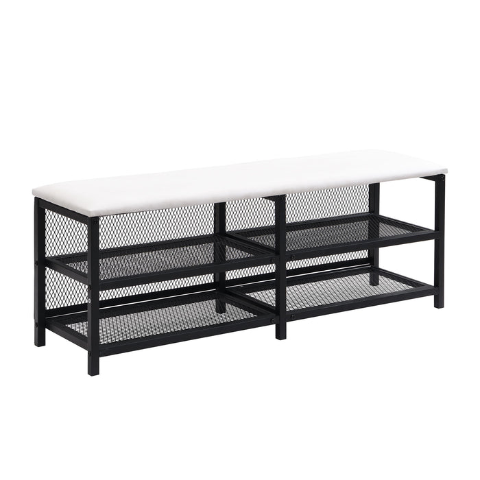 Platform Bed With 2 Tier Storage Shelves, Storage Cabinet