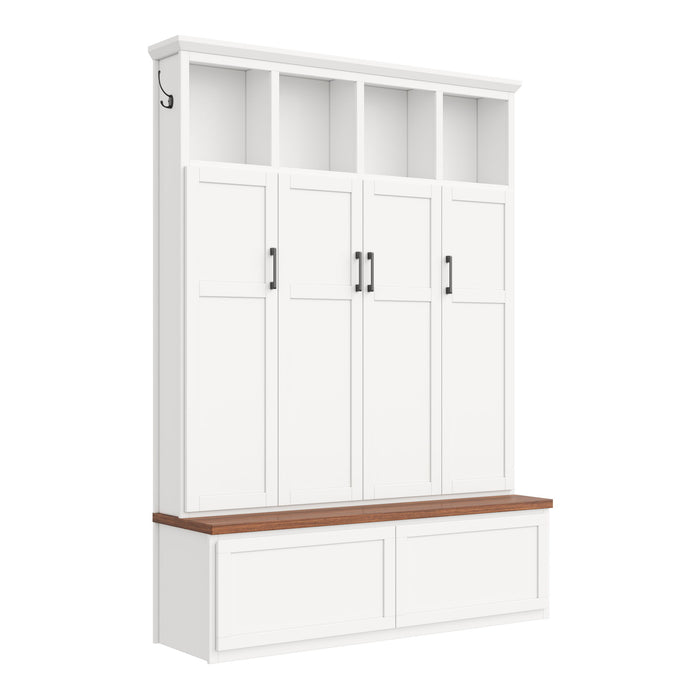 Hall Tree With 4 Hidden Cabinets