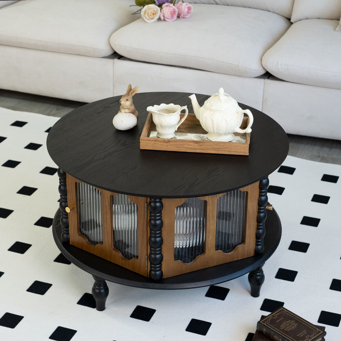 Round 3 Door Storage Coffee Table For Living Room