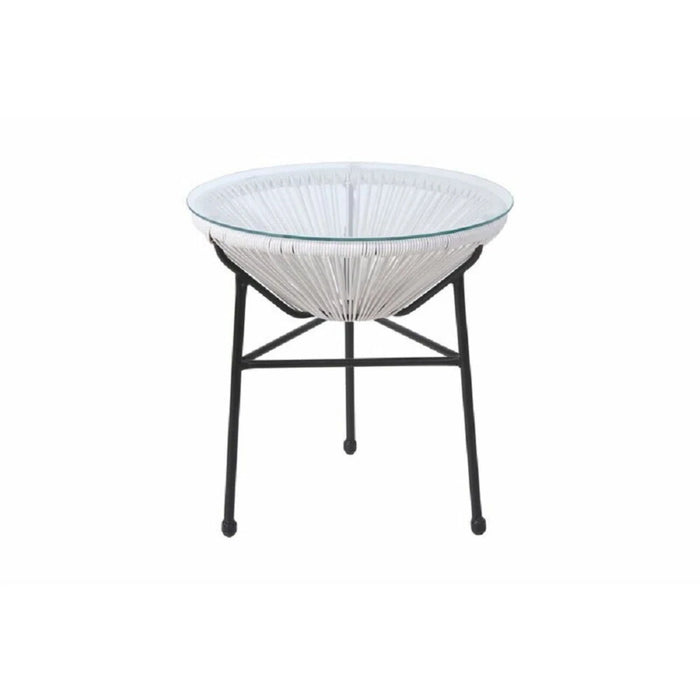 Outdoor Conversation Set With Ergonomic Lounge Chairs And Tempered Glass Table