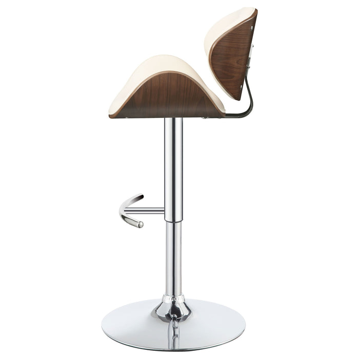 Adjustable Bar Stool With Upholstery - Ivory