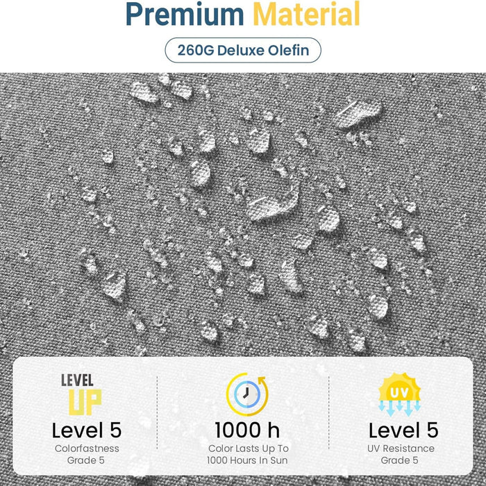 All Weather 3 Seat Patio Sofa With Thick Cushions - Gray / Gray