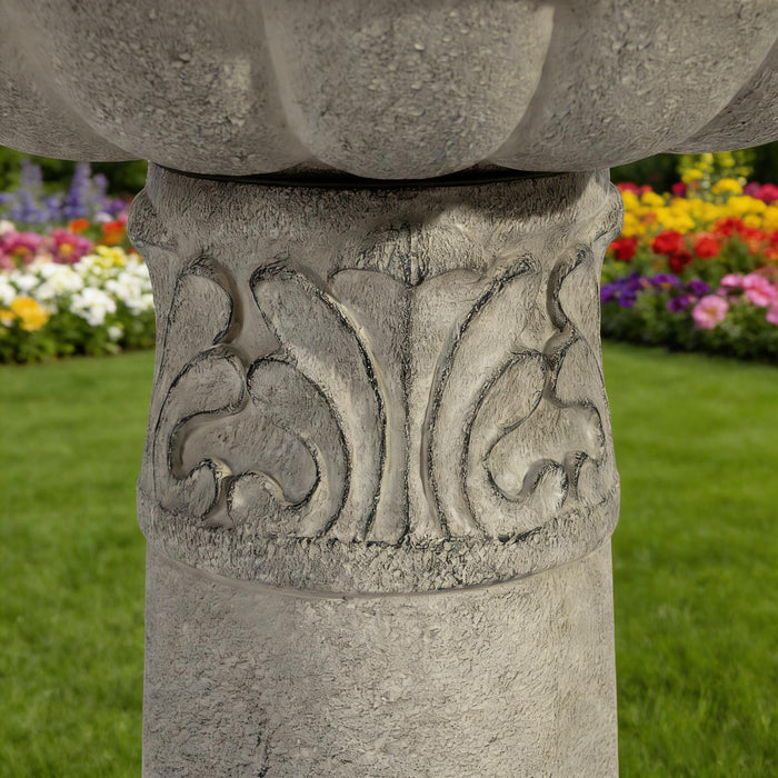 3 Tier Outdoor Garden Fountain With LED Lights - Gray