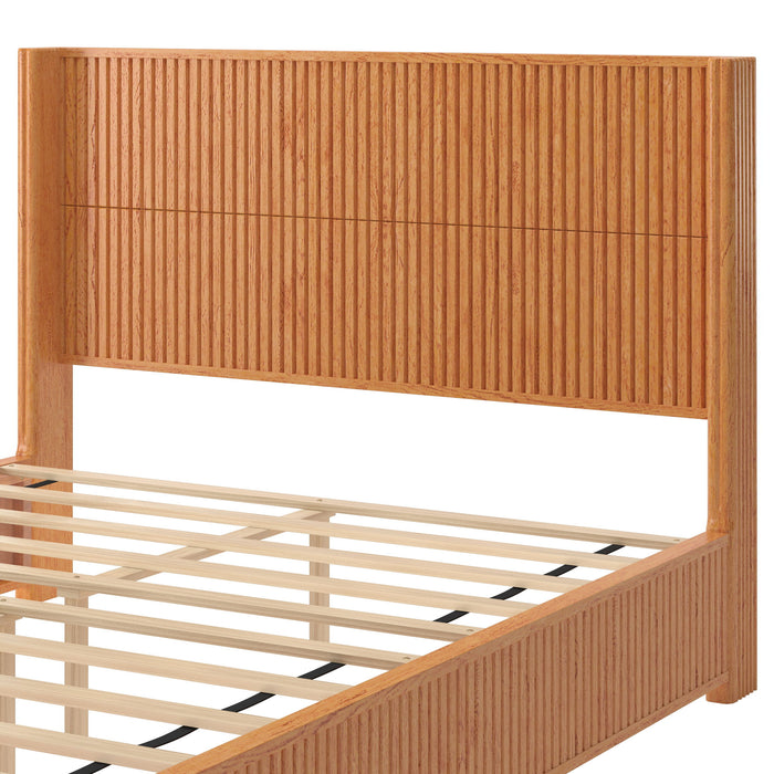 Platform Bed Frame With Headboard, Floor Standing Design