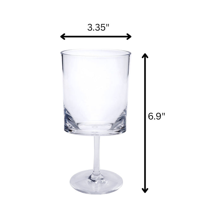 Leadingware Oval Halo Plastic Wine Glasses (Set of 4)