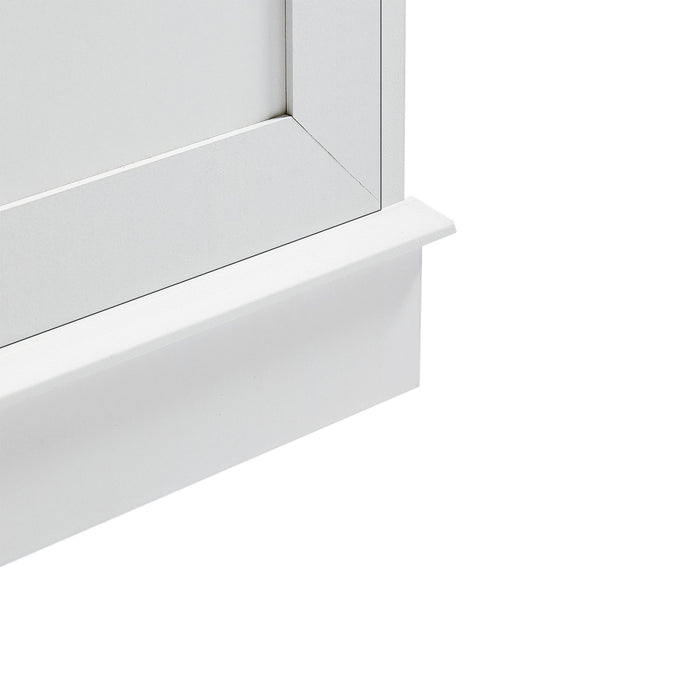 Tall Freestanding Bathroom Storage Cabinet With Adjustable Shelves And Side Hooks Board, Rectangle Design
