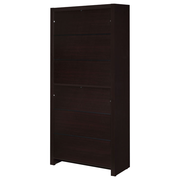 Maureen - 5 Shelf Bookcase With Drawer - Cappuccino