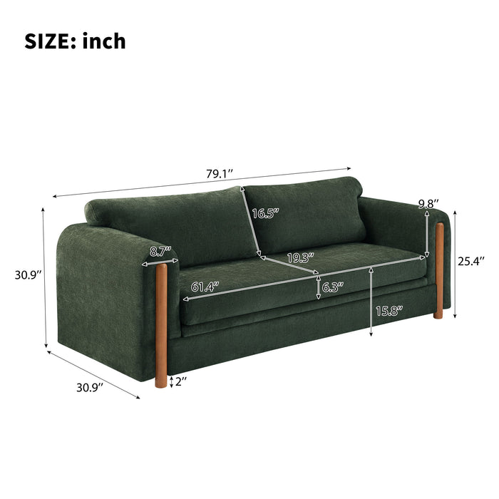 Modern 3 Seater Upholstered Couch Sofa For Living Room