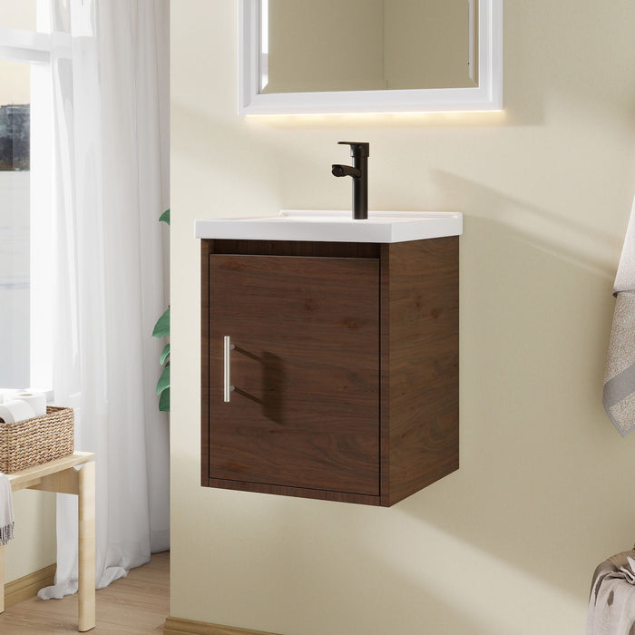 Floating Bathroom Vanity Combo, Wall Mounted Cabinet With Sink & Soft Close Doors For Small Bathrooms