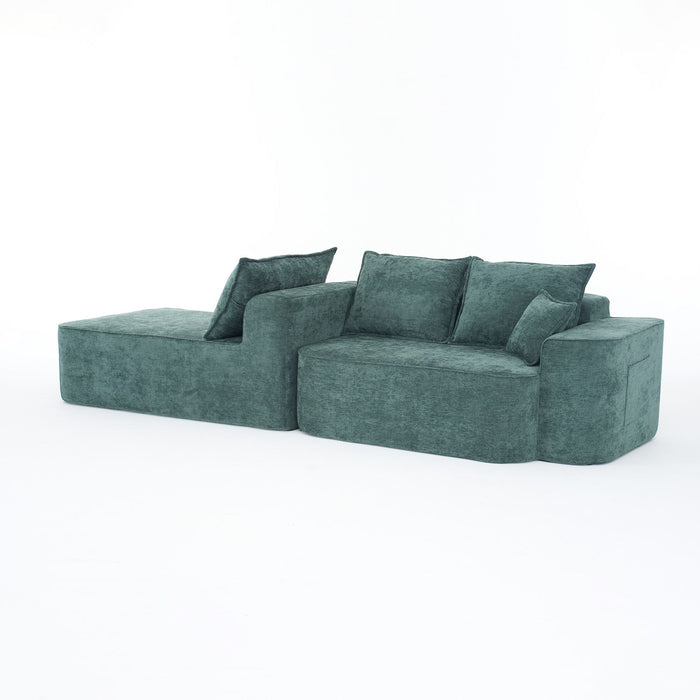 L-Shaped Sectional Sofa Couch With Chaise, Extra Deep Seats