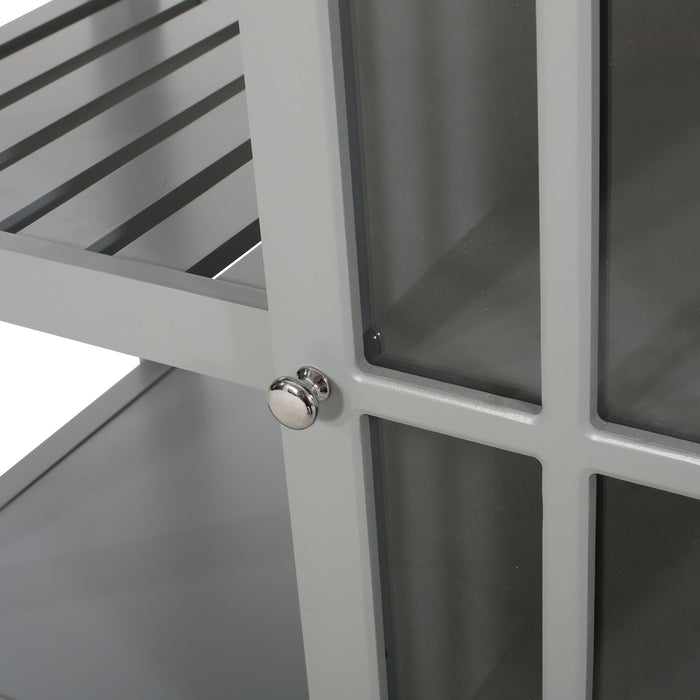 Aidah - Contemporary Kitchen Cart With Wheels - Gray