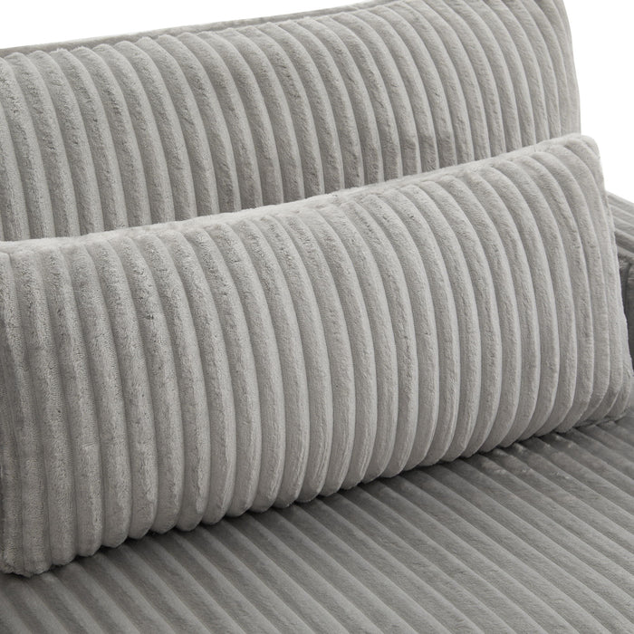 Modern Corduroy Loveseat Sofa With 4 Pillows