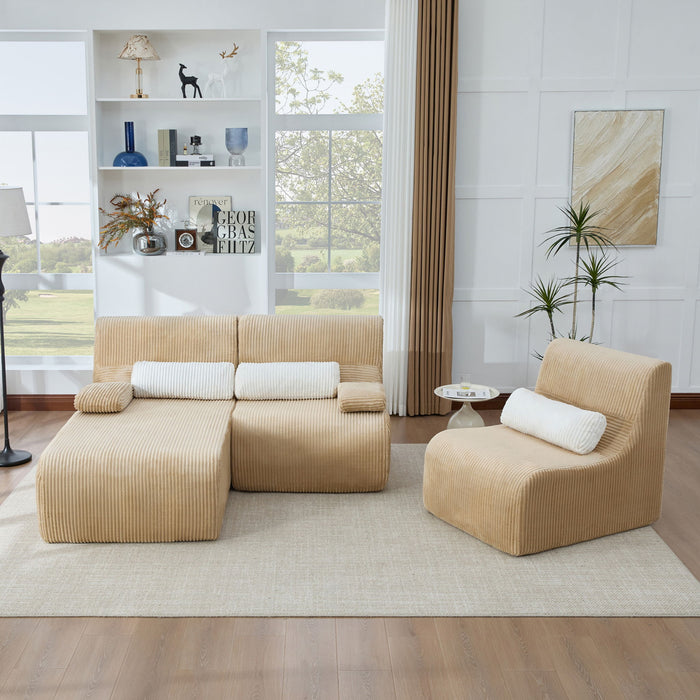 Oversized Sectional Sofa, Living Room Seating With Modular Design